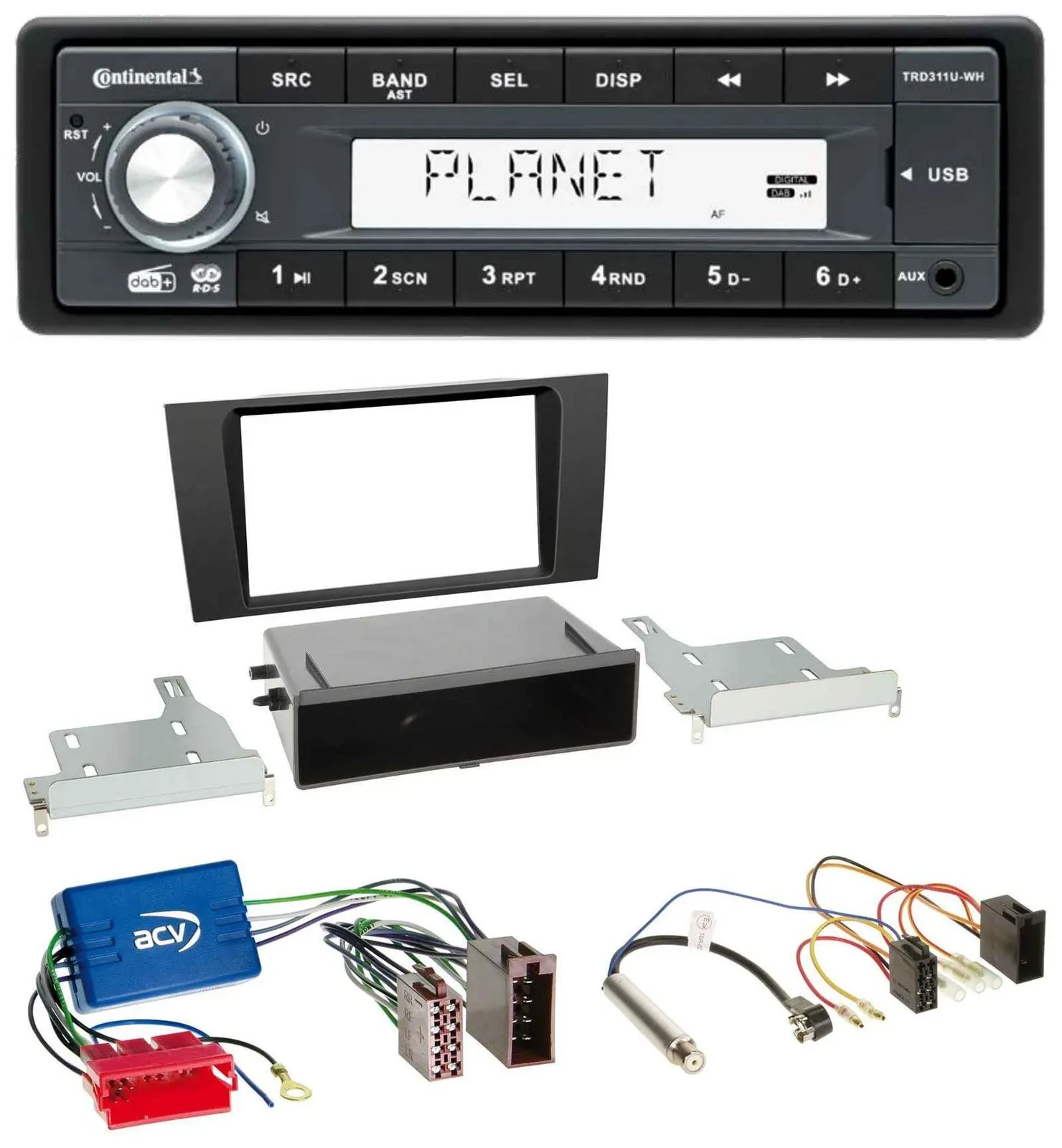 Continental MP3 AUX USB DAB 1DIN Autoradio für Audi A4 B5 99-01 Symphony Aktivsy