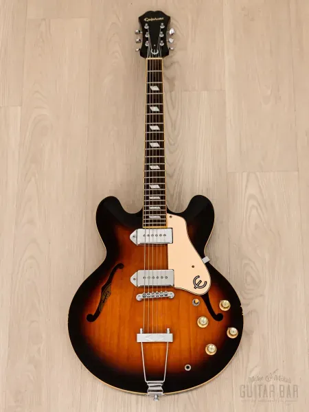 Электрогитара полуакустическая Epiphone Casino P90 Vintage Sunburst w/case Korea 2006