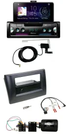 Автомагнитола Pioneer DAB, Bluetooth, USB для Fiat Stilo 2001–2007, черный, поддержка управления на руле, с нишей