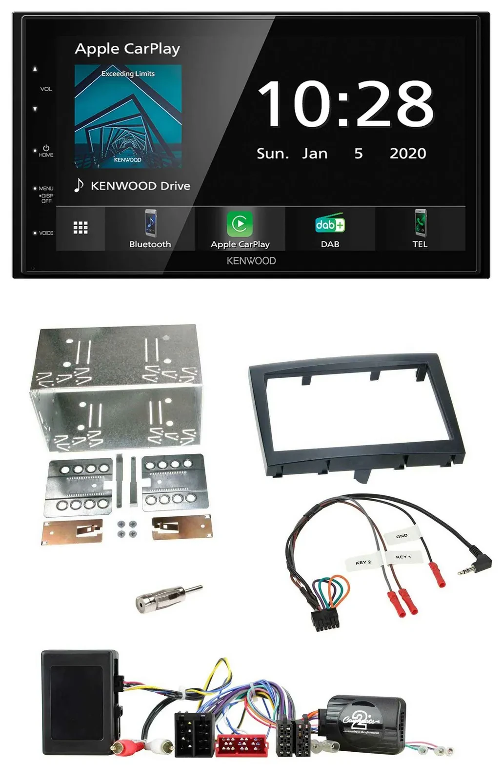 Kenwood Bluetooth Lenkrad DAB USB 2DIN Autoradio für Porsche Boxster 911 Cayman