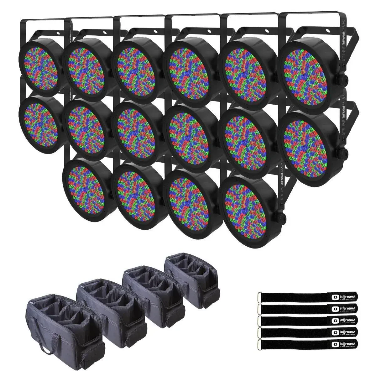 Светодиодный прибор Chauvet DJ SlimPAR 56 ILS DMX RGB LED с чехлом (16 штук)