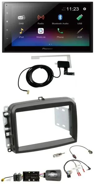 Pioneer DAB Lenkrad Bluetooth 2DIN USB Autoradio für Fiat 500 L ab 2012