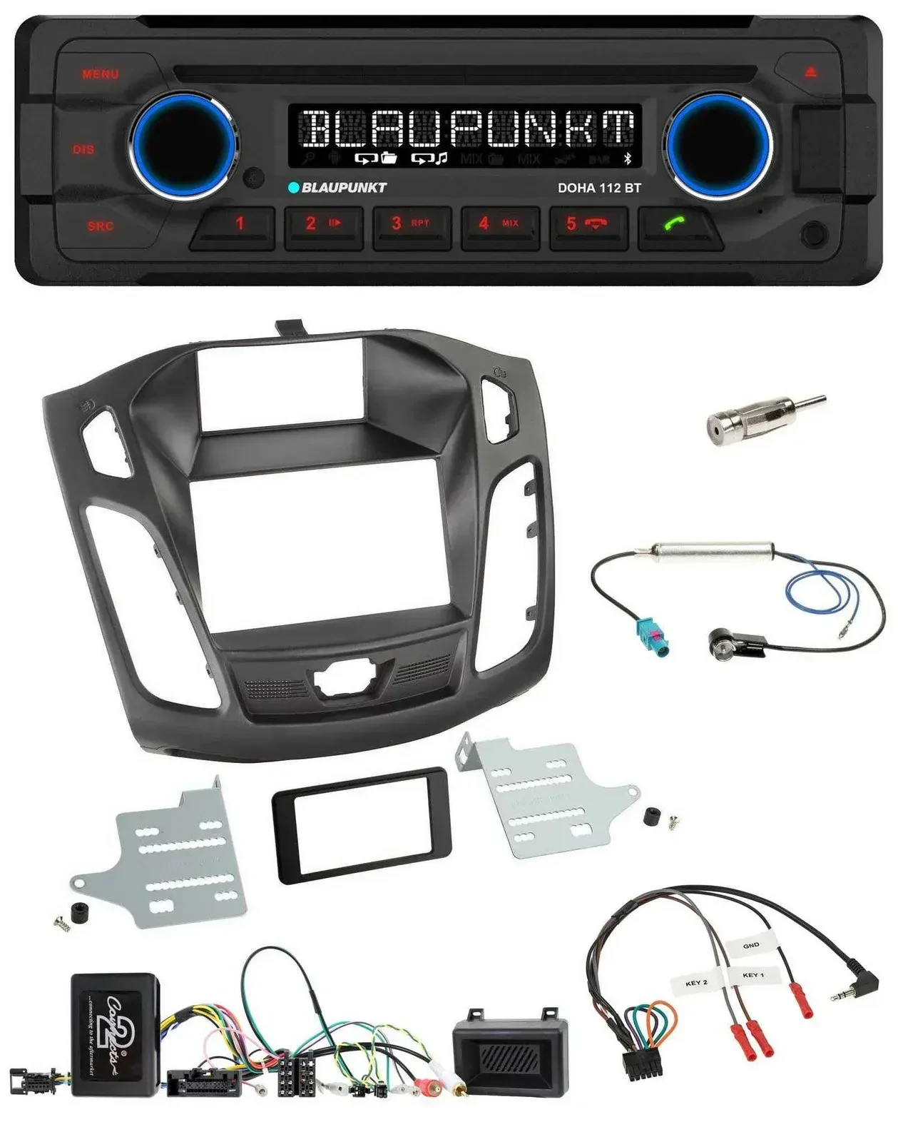 Blaupunkt Lenkrad MP3 CD Bluetooth USB Autoradio für Ford Focus DYB 2011-2014
