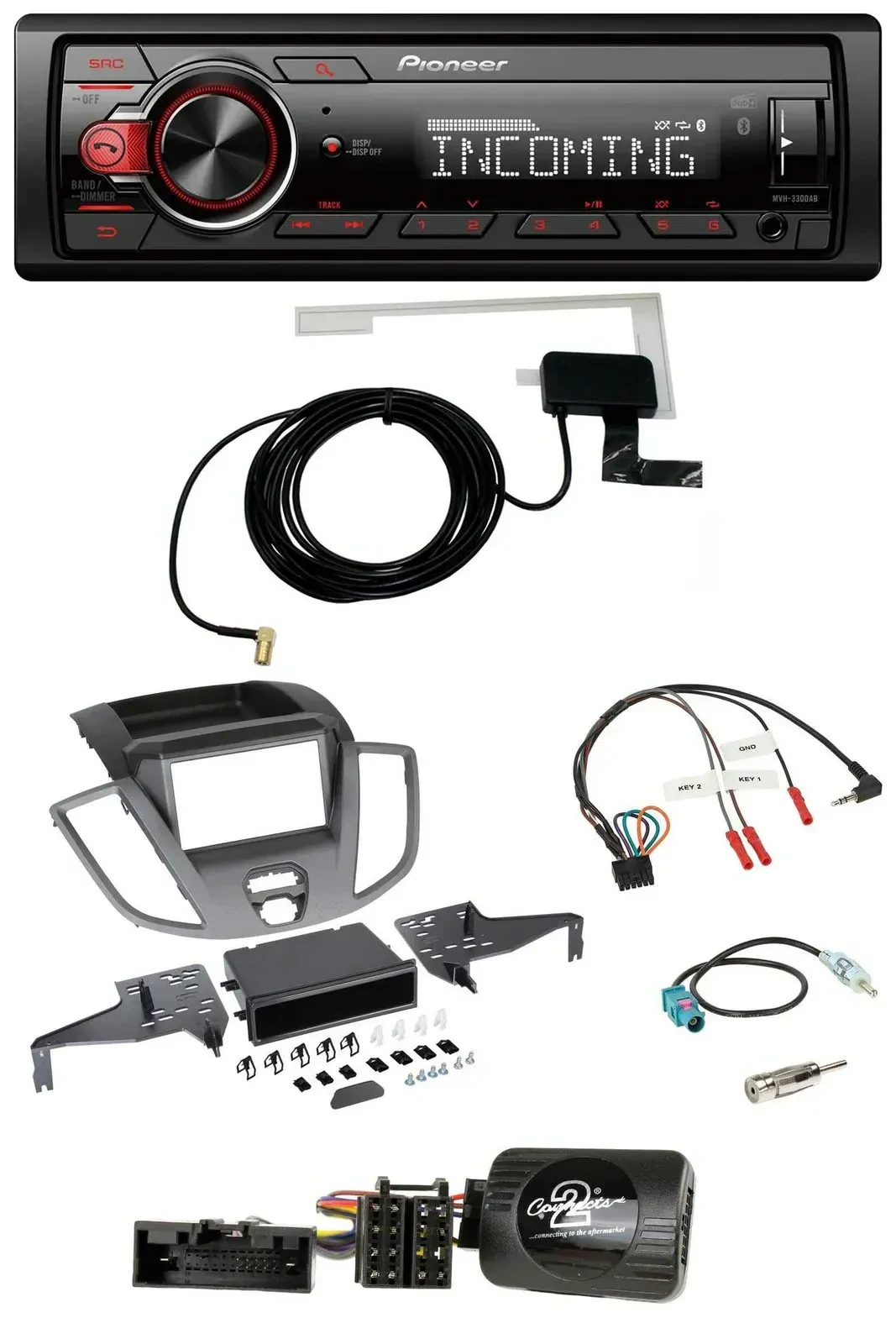 Pioneer MP3 Lenkrad CD DAB USB Autoradio für Ford Transit V363 15-18 ohne Displa