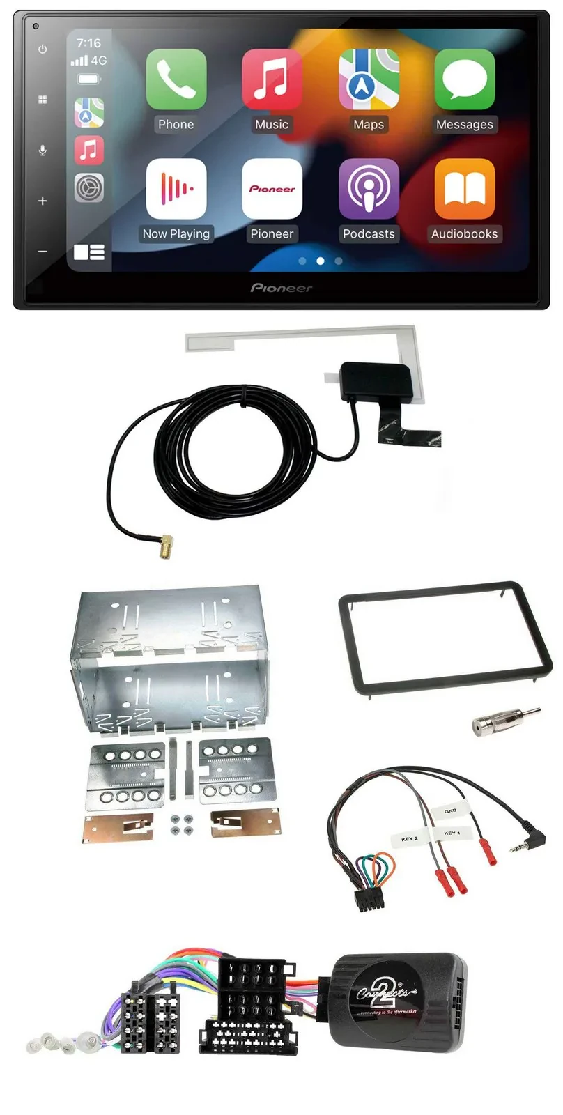 Автомагнитола Pioneer 2 DIN USB Bluetooth DAB для Alfa Romeo 159/Brera/Spider