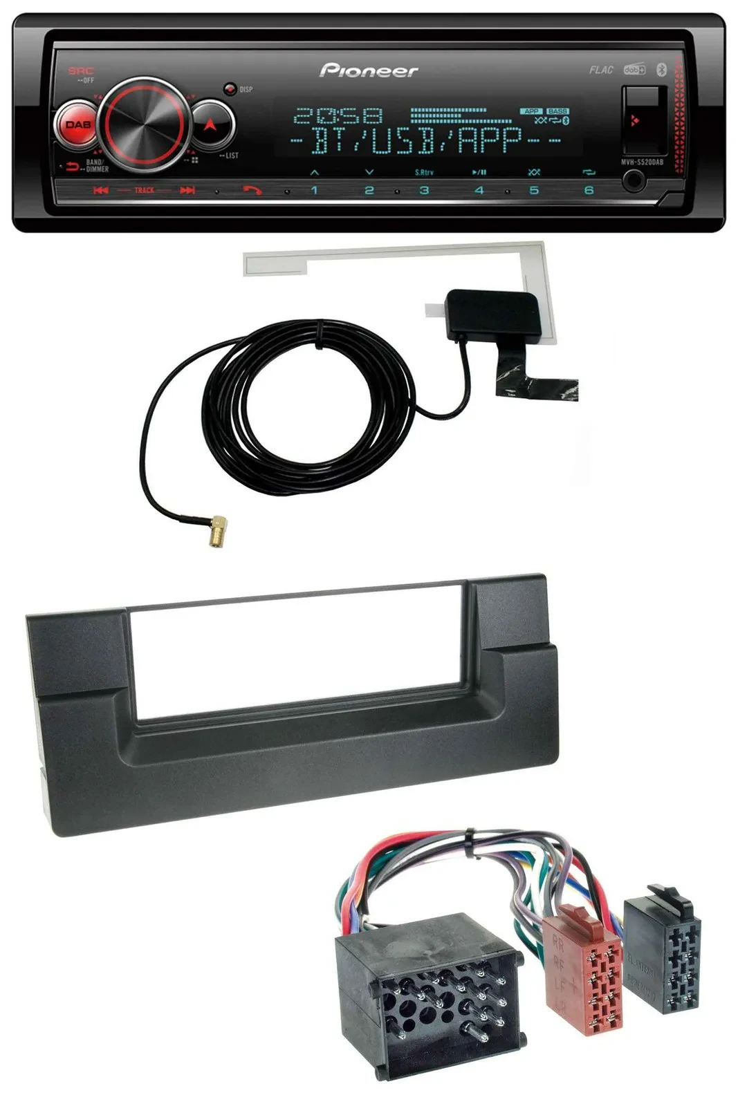 Автомагнитола для BMW 5 (E39), X5 (E53) Pioneer Bluetooth, DAB, USB, MP3 (Rundpin)