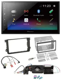 Pioneer USB Bluetooth DAB 2DIN Lenkrad Autoradio für VW Passat Polo Scirocco Sha