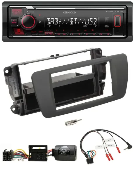 Kenwood Lenkrad Bluetooth USB DAB Autoradio für Seat Ibiza tuam grey