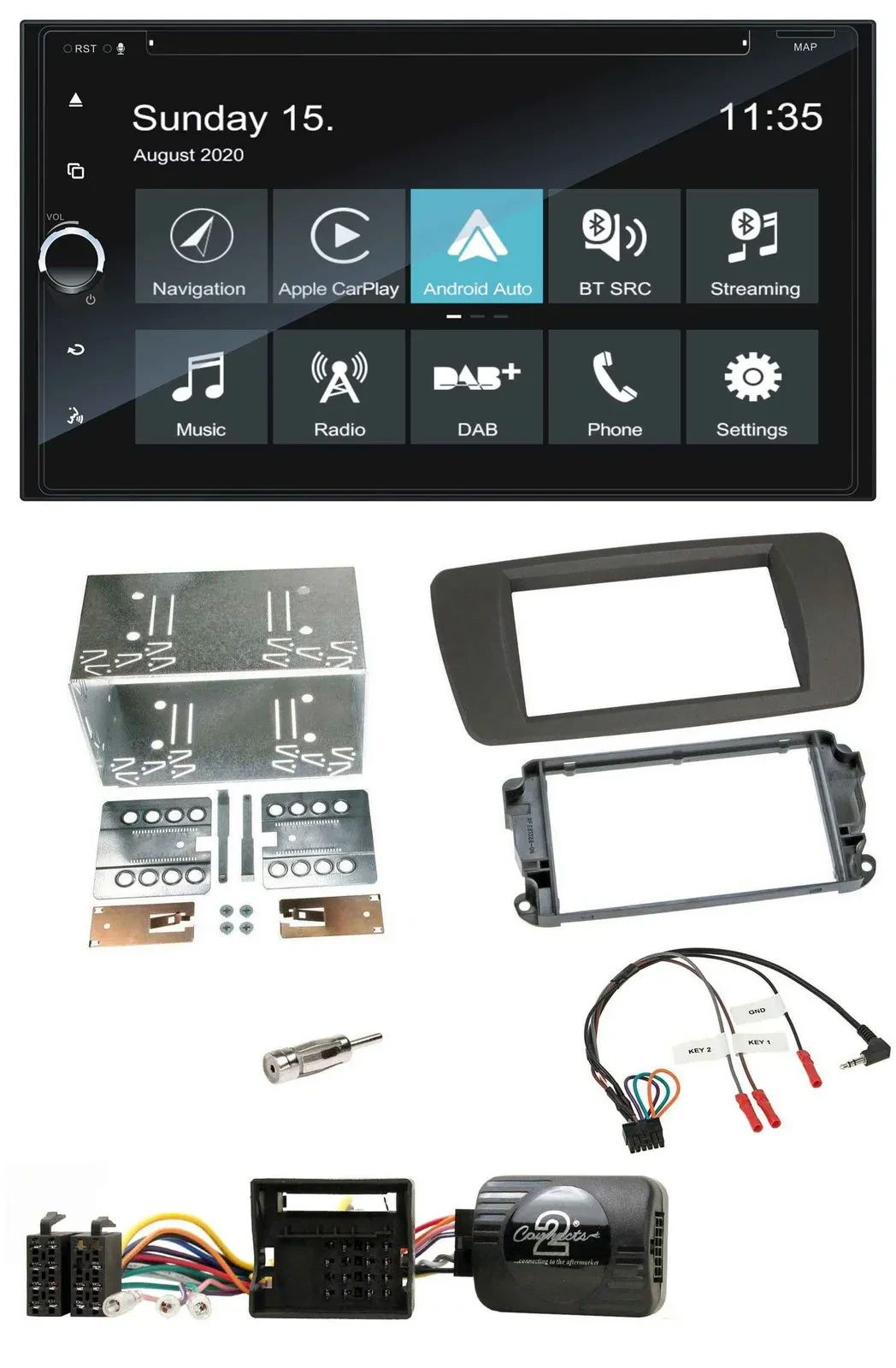Blaupunkt 2DIN Lenkrad TMC Bluetooth USB DAB Navigation für Seat Ibiza ab 08 tua
