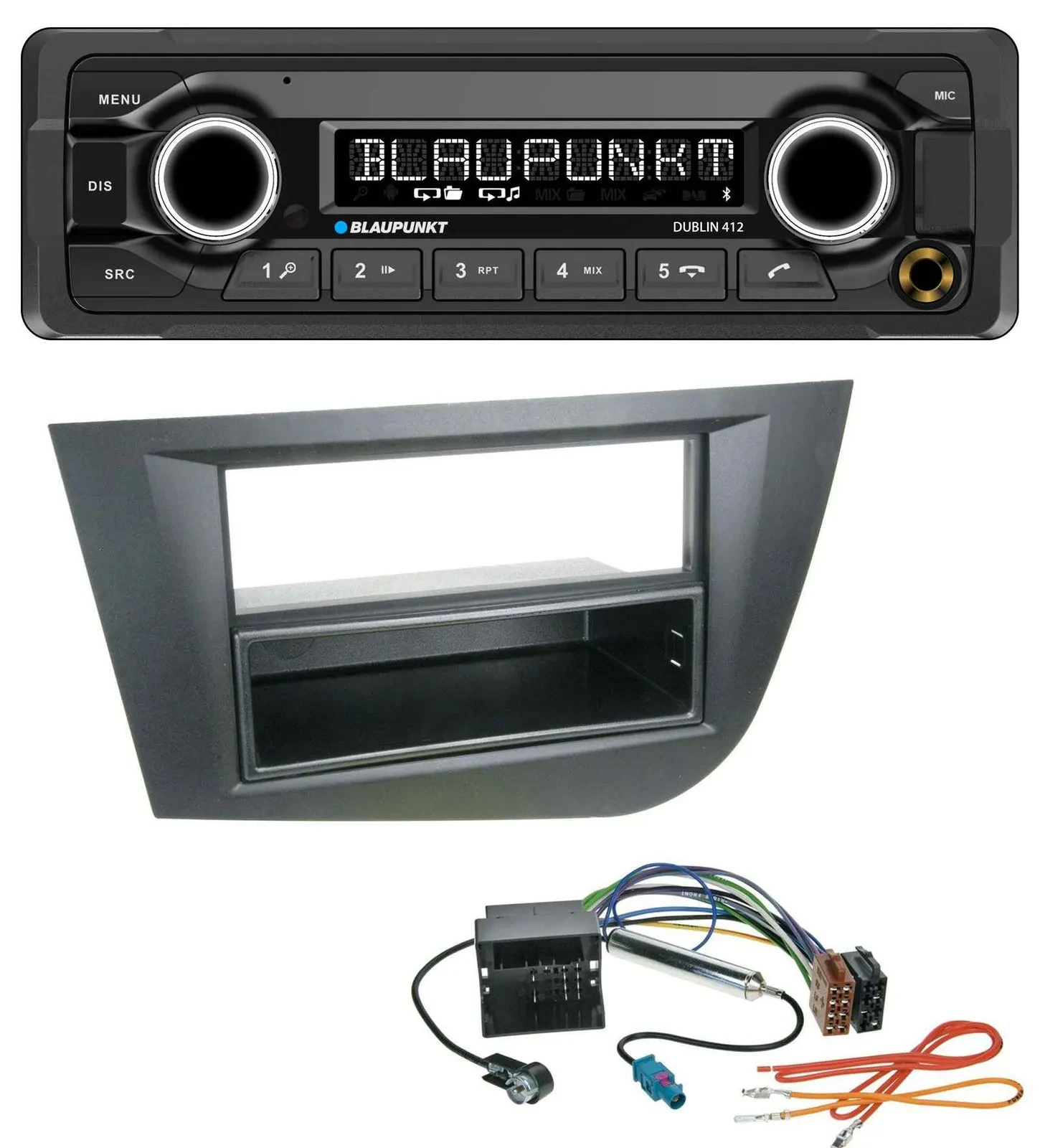 Автомагнитола для Seat Leon (с 2005) Blaupunkt MP3, Bluetooth, USB, AUX черная