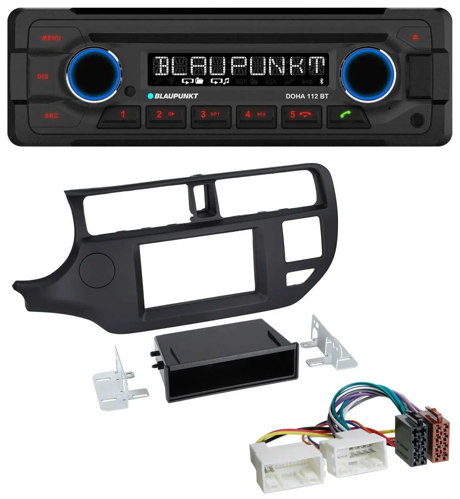 Blaupunkt AUX MP3 CD Bluetooth USB Autoradio für Kia Rio (UB 2011-2014) schwarz