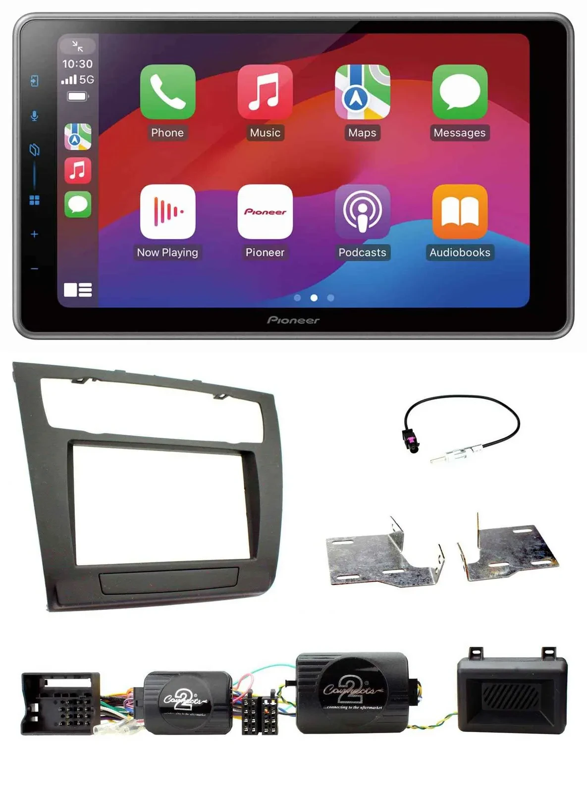 Автомагнитола Pioneer 2-DIN, USB, DAB, Bluetooth, для BMW 1 Series (E87), поддержка управления с руля, PDC и климат-контроля