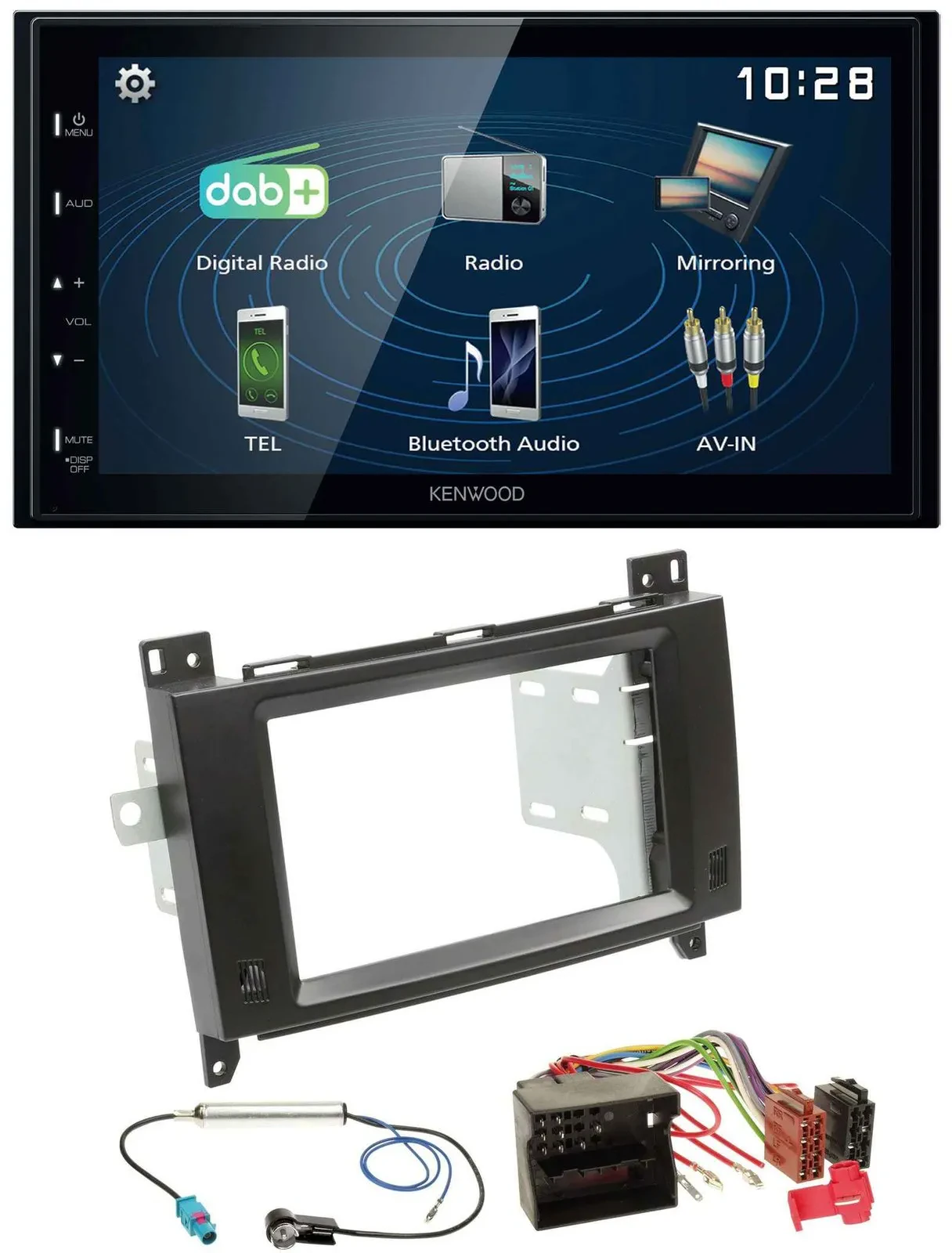 Kenwood 2DIN Bluetooth MP3 USB DAB Autoradio für Mercedes Viano Vito 06-14 schwa