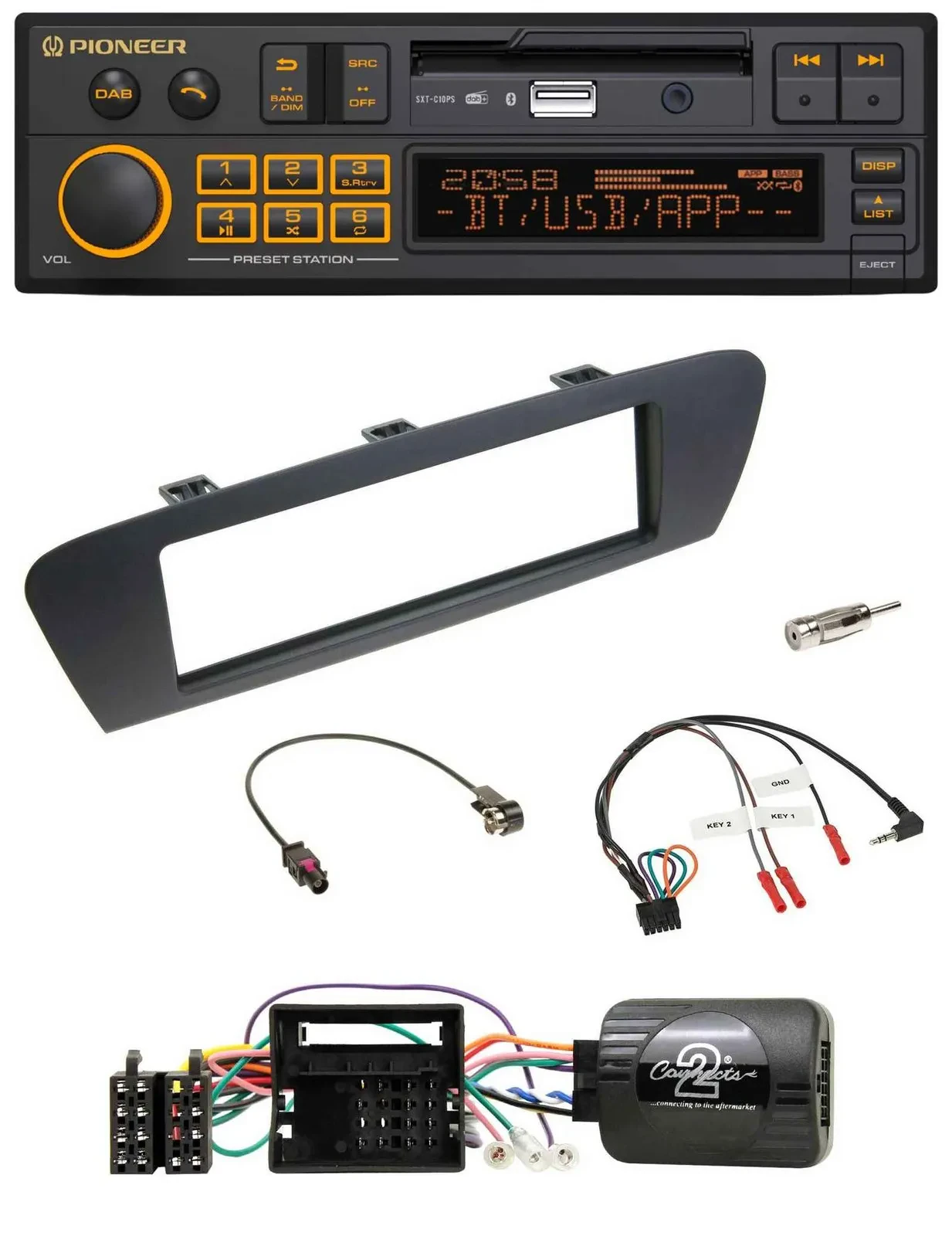 Pioneer DAB Lenkrad USB Bluetooth Autoradio für Renault Grand Scenic ab 2009 Sce