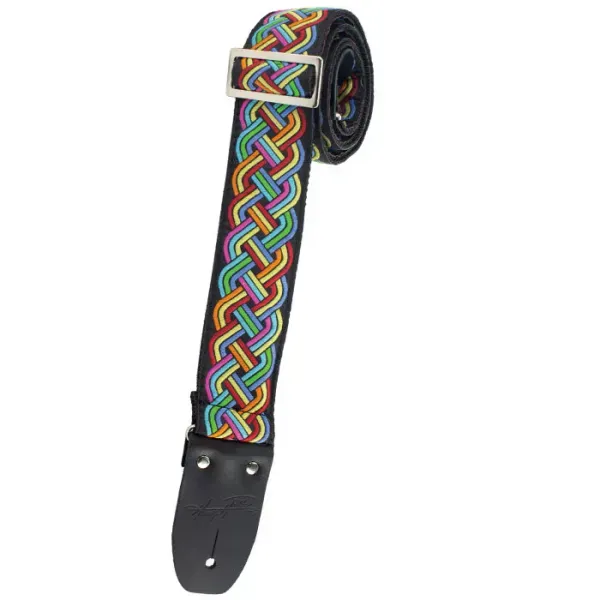 Henry Heller Vintage Reissue Guitar Strap, Jacquard Rainbow - HJQ2-23