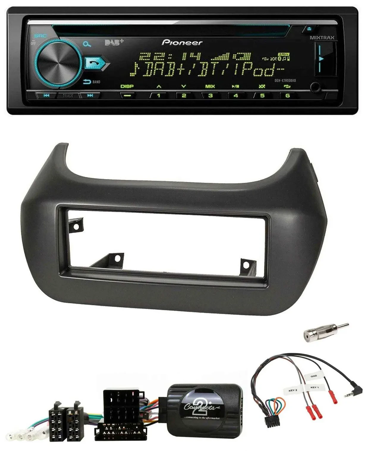 Pioneer DAB Lenkrad CD USB Bluetooth Autoradio für Fiat Fiorino Citroen Nemo Peu