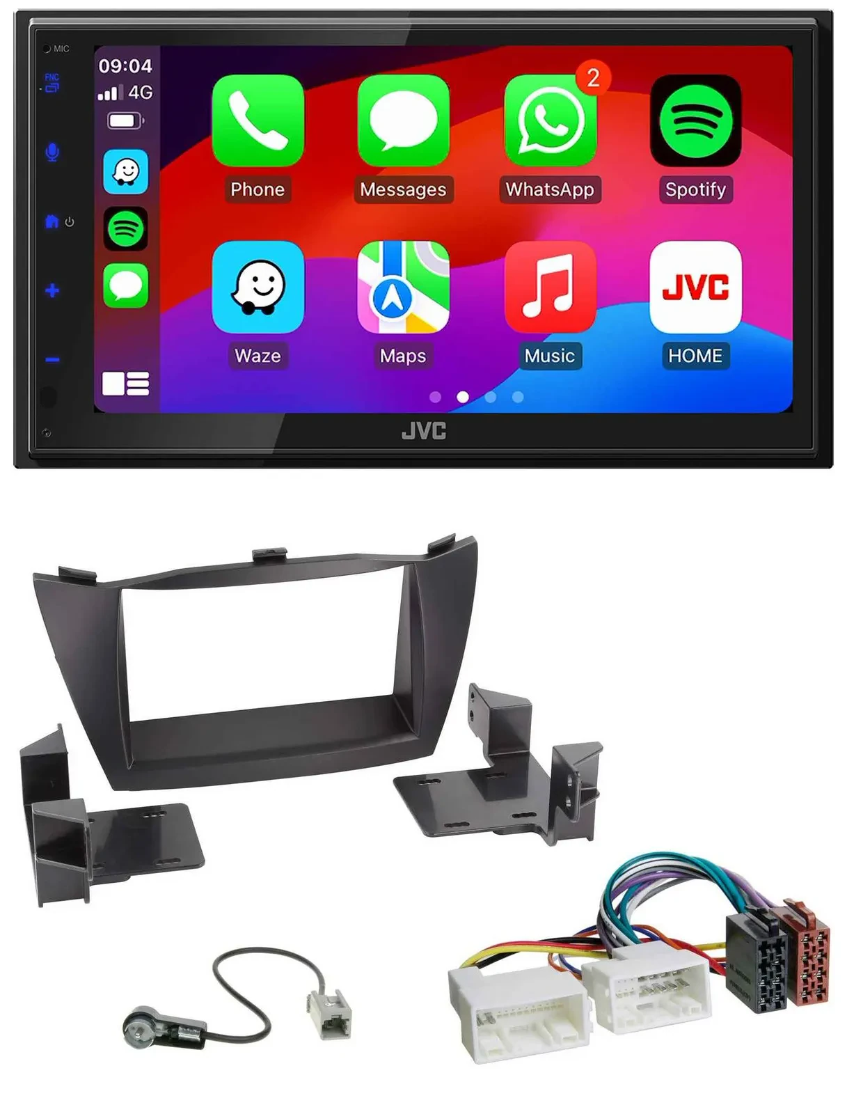 JVC Bluetooth USB MP3 2DIN DAB Autoradio für Hyundai Tucson 2010-2015