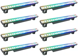 (8) Rockville Pixel Hybrid Bar Battery Linear Wash/Strobe/Blinder Light Strips