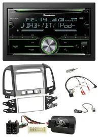 Pioneer Bluetooth Lenkrad DAB 2DIN USB CD Autoradio für Hyundai Santa Fe 3 Schal