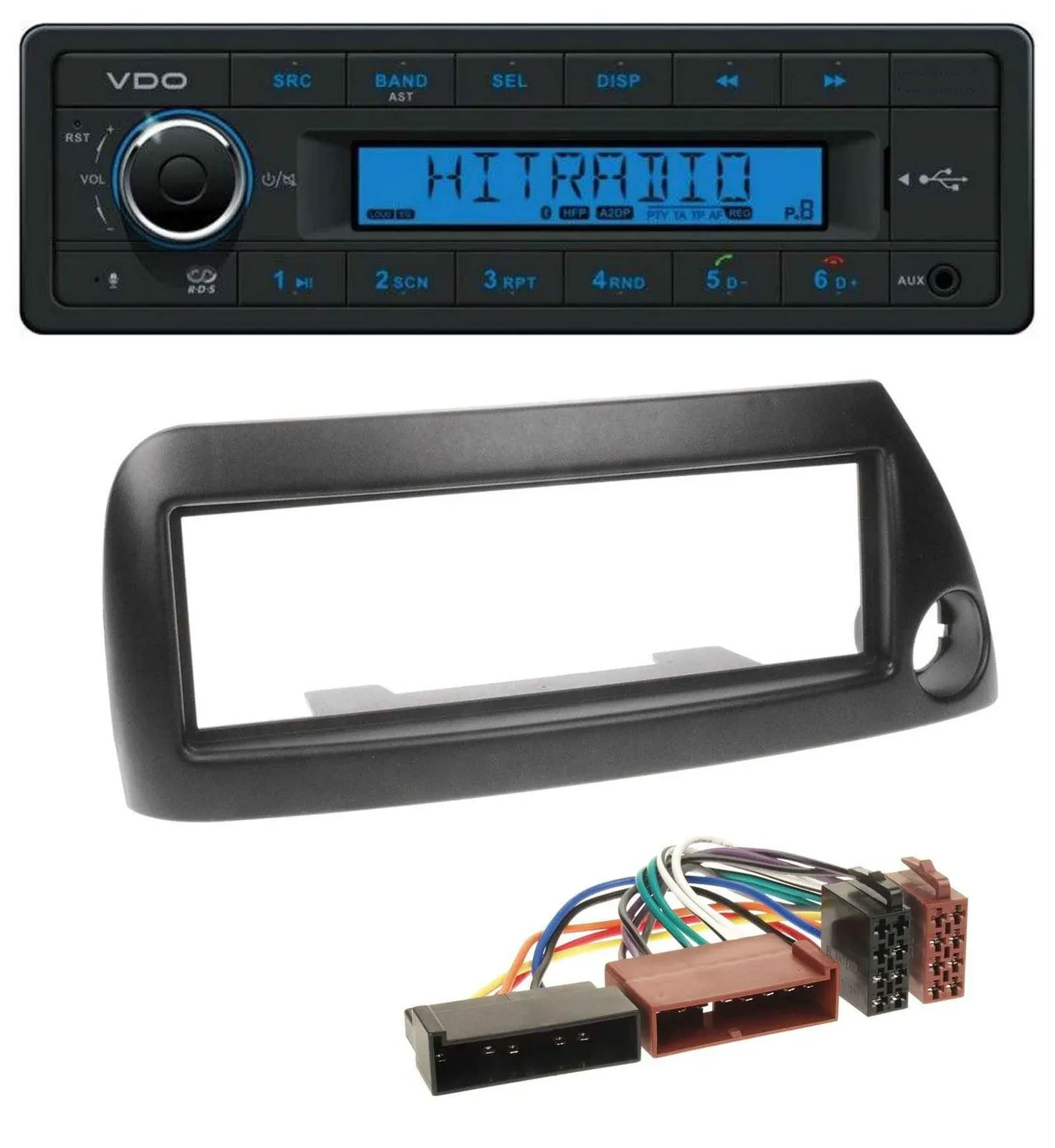VDO AUX Bluetooth USB MP3 Autoradio für Ford Ka (bis 2008) - schwarz