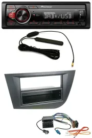 Автомагнитола для Seat Leon Pioneer 1DIN, MP3, DAB, AUX, USB, черный