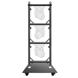 Global Truss Modular Lighting Quick Grids in black Trio + Baseplate w/ Wheels