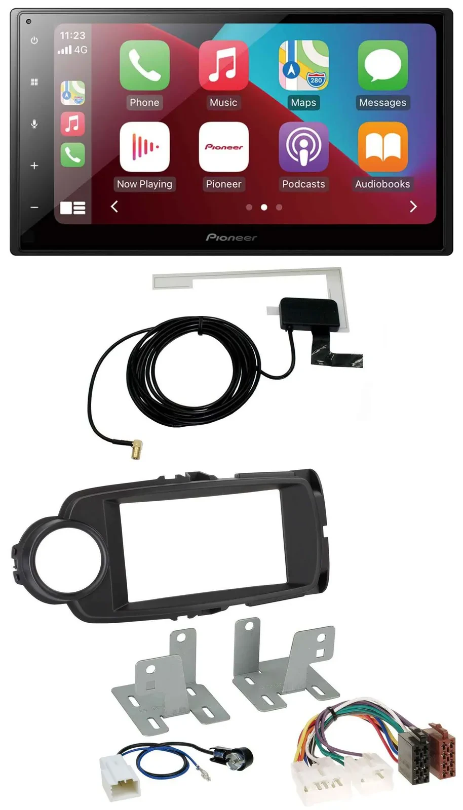 Pioneer USB Bluetooth DAB MP3 2DIN Autoradio für Toyota Yaris 11-20 schwarz