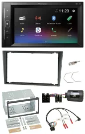 Автомагнитола Pioneer 2DIN DAB Bluetooth USB для Opel Corsa C (2000–2004), угольно-серый