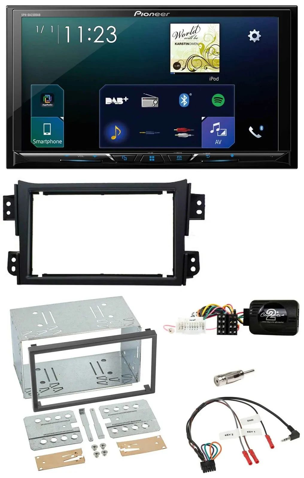 Pioneer Lenkrad Bluetooth USB 2DIN DAB Autoradio für Opel Agila B Suzuki Splash