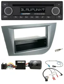 Blaupunkt Lenkrad Bluetooth DAB CD USB Autoradio für Seat Leon 2005-2010 dunkelg