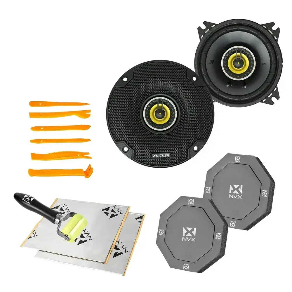 Автомобильная акустика Kicker CSC44 4" коаксиальная 50W (набор) с установочным комплектом NVX