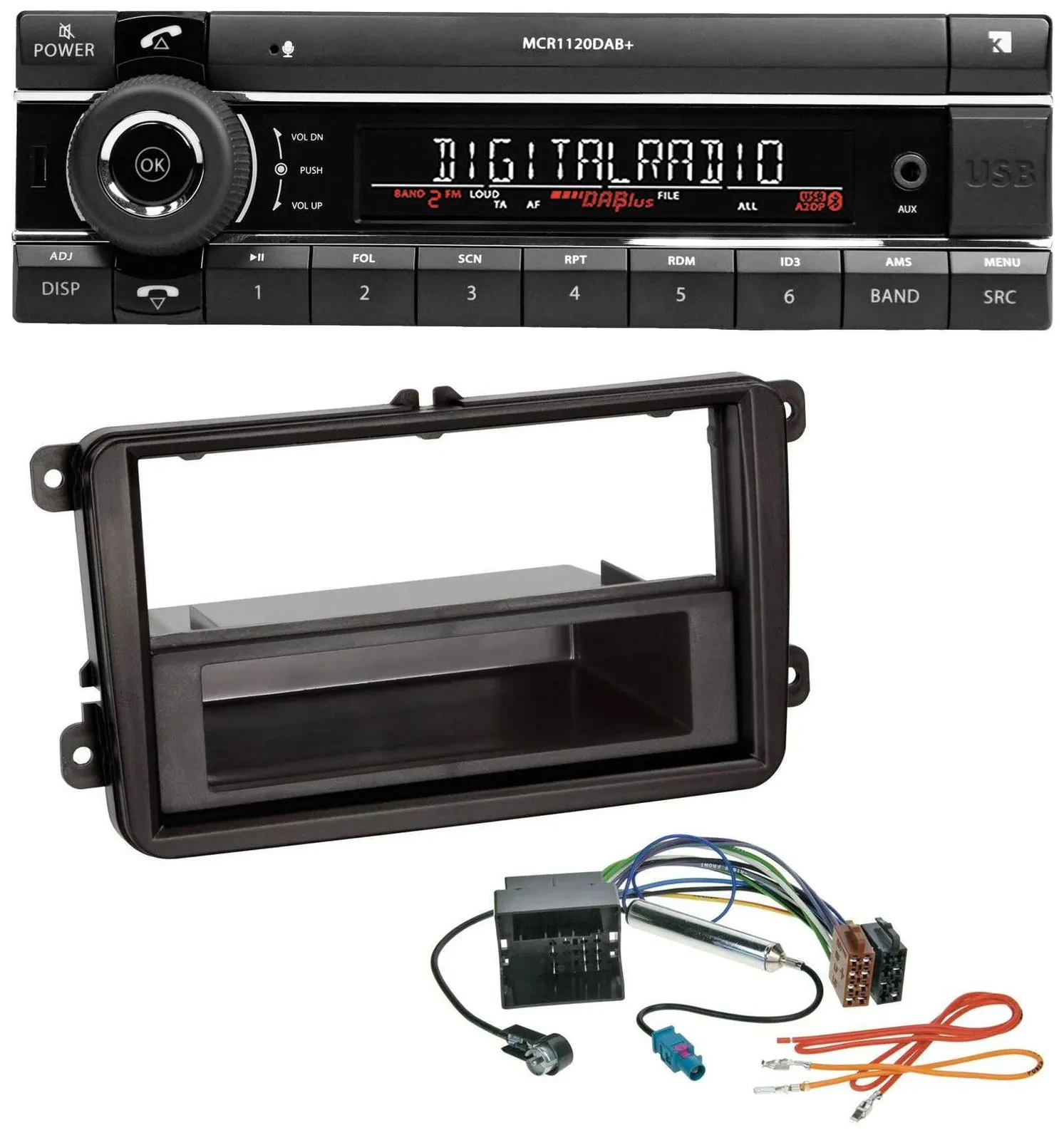 Автомагнитола для Skoda Fabia/Octavia/Rapid/Roomster Kienzle Bluetooth MP3 USB DAB