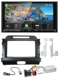 Автомагнитола для Kia Sportage 3 (2010–2015) Kenwood 2DIN, Bluetooth, USB, DAB, TMC, навигация, поддержка управления на руле