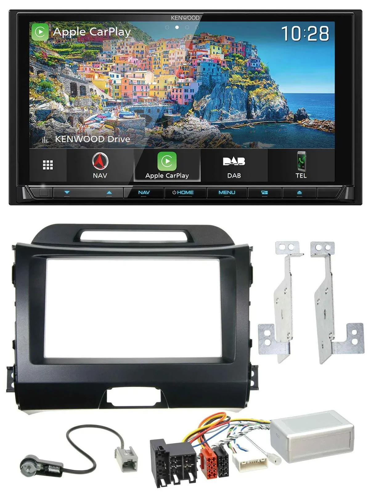 Автомагнитола для Kia Sportage 3 (2010–2015) Kenwood 2DIN, Bluetooth, USB, DAB, TMC, навигация, поддержка управления на руле
