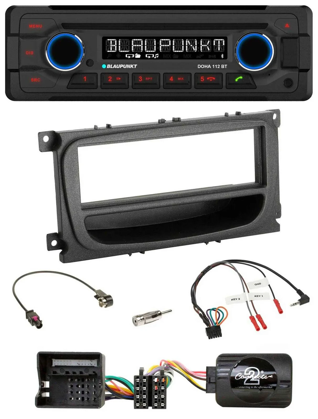 Автомагнитола для Ford Mondeo/S-Max 2007–2014 Blaupunkt MP3 CD Bluetooth USB черная