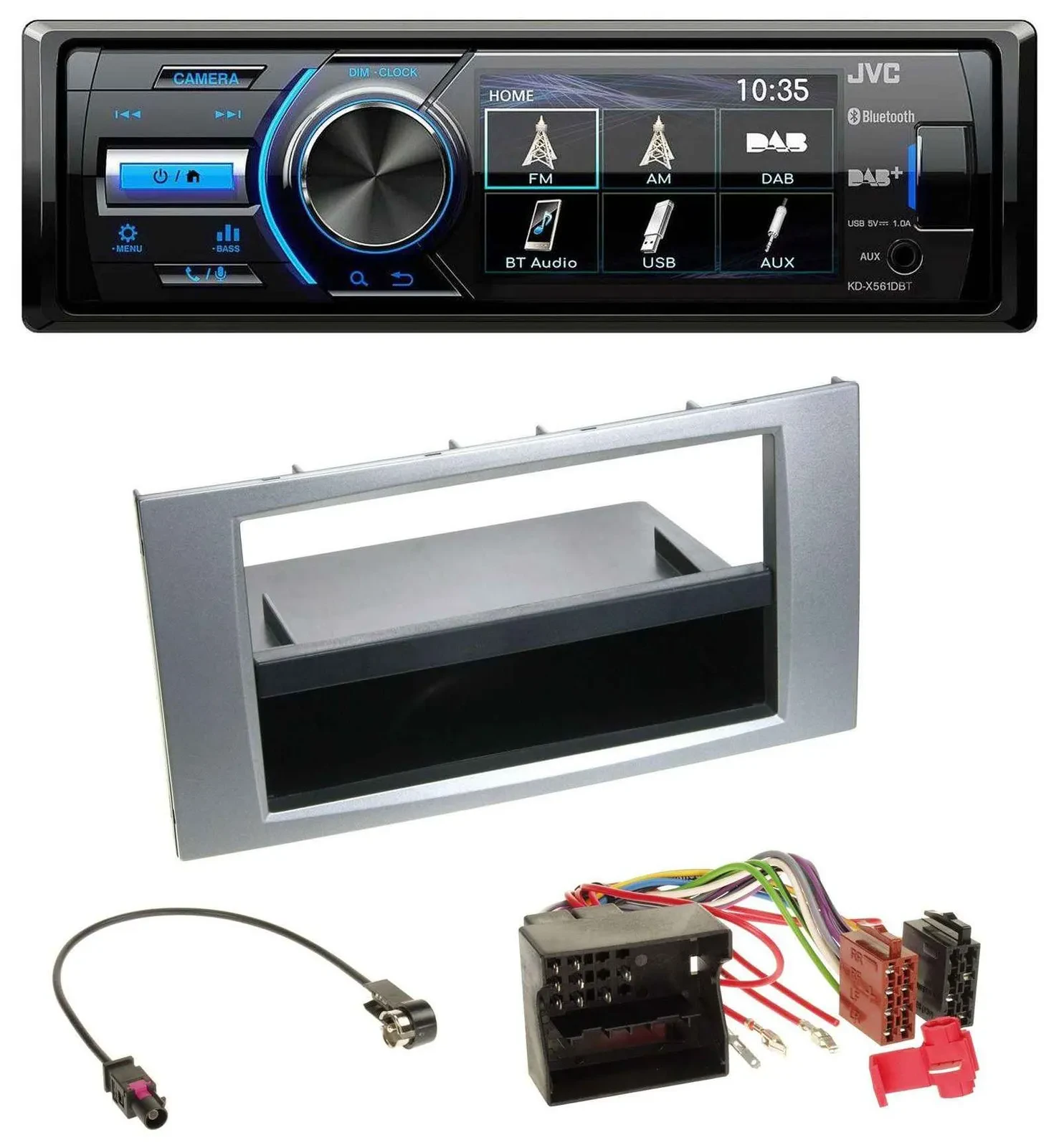 JVC Bluetooth MP3 USB DAB Autoradio für Ford Galaxy Focus C-Max S-Max 03-07 silb