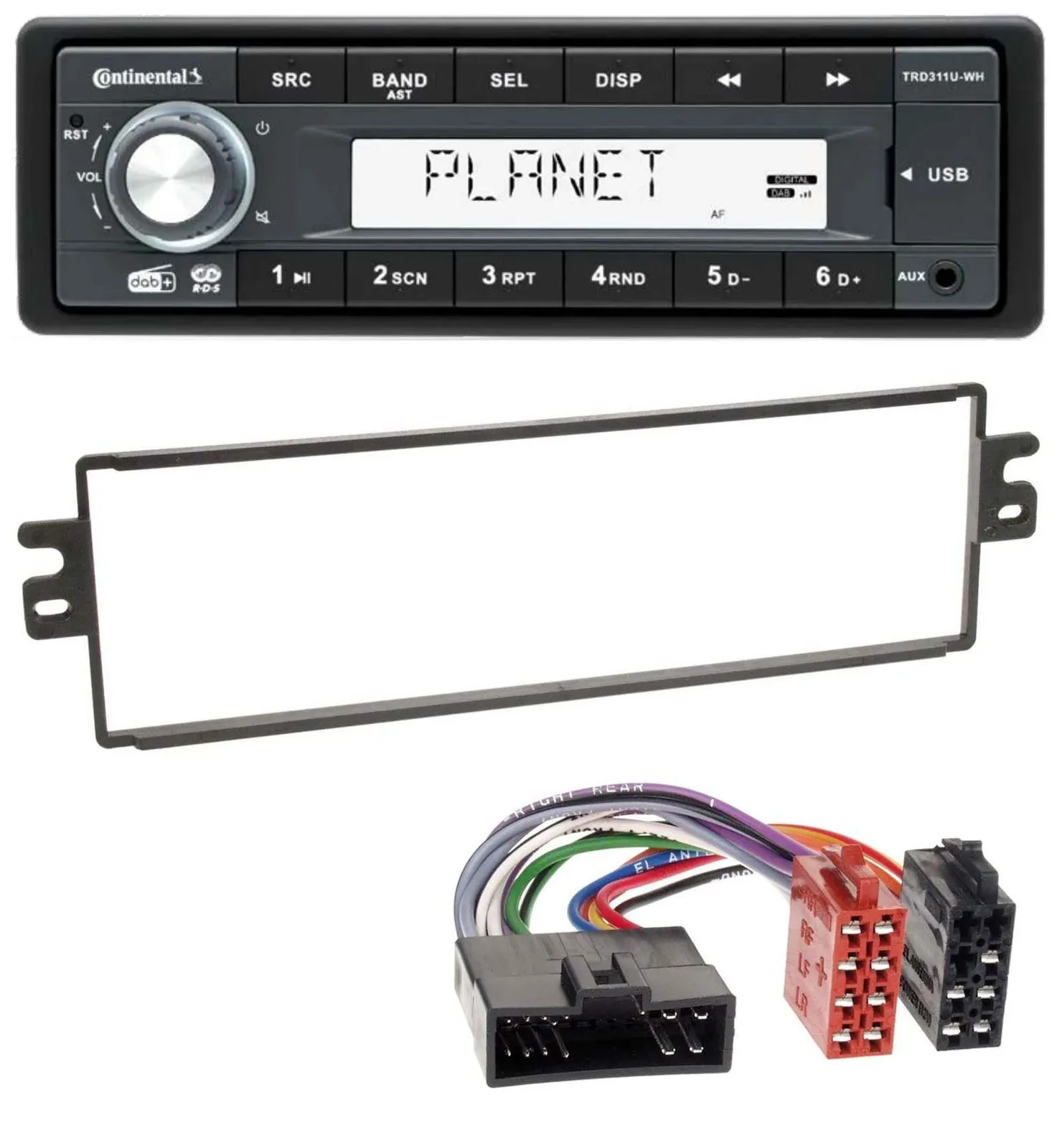 Автомагнитола Continental 1-DIN MP3 USB AUX DAB для Kia Rio/Clarus/Carens (до 2002)