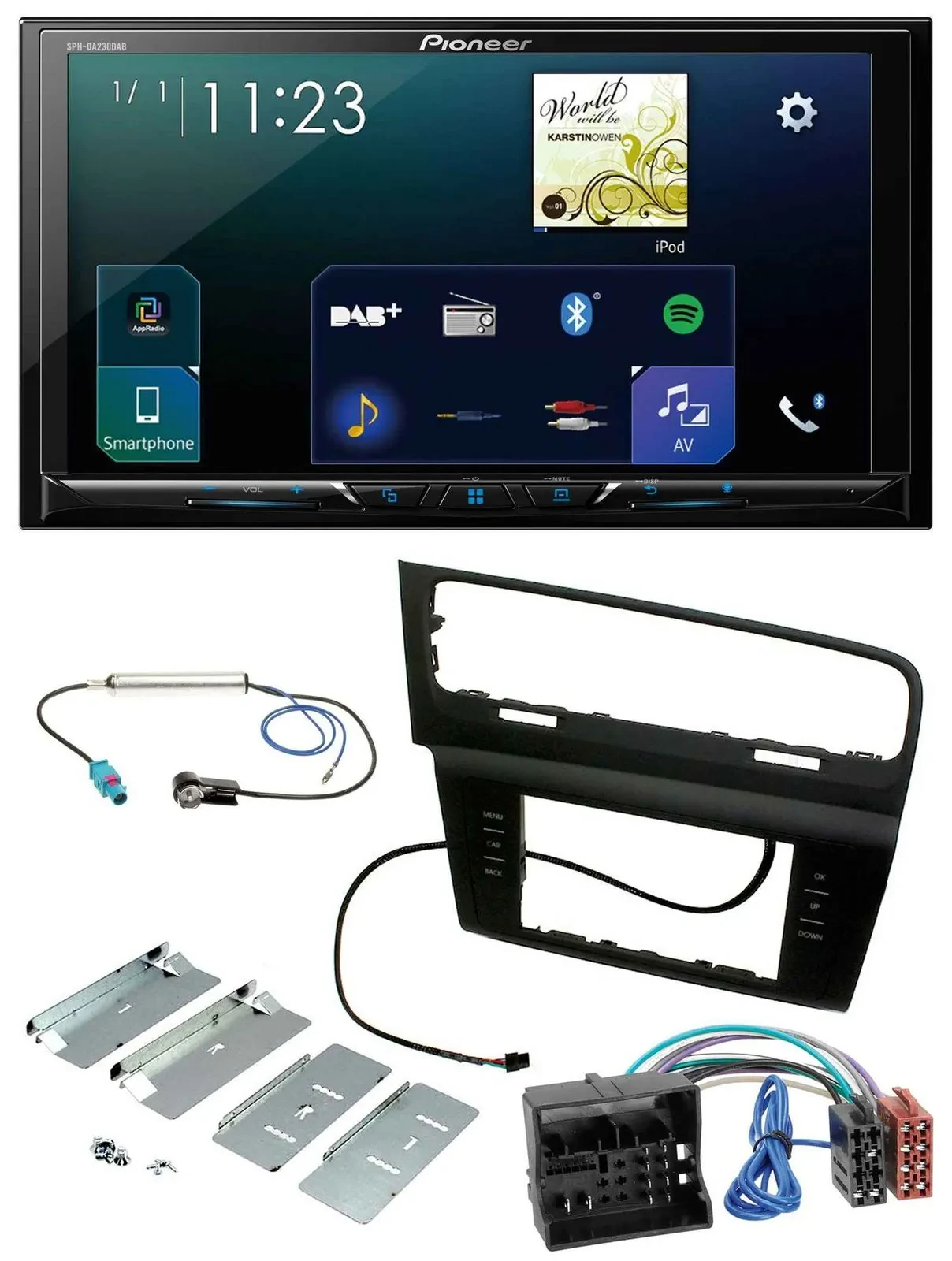 Автомагнитола Pioneer 2DIN, DAB, Bluetooth, USB, MP3, для VW Golf VII (с 11/2012)