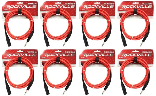 Коммутационный кабель Rockville RCXMB10-R Red 3 м (8 штук)