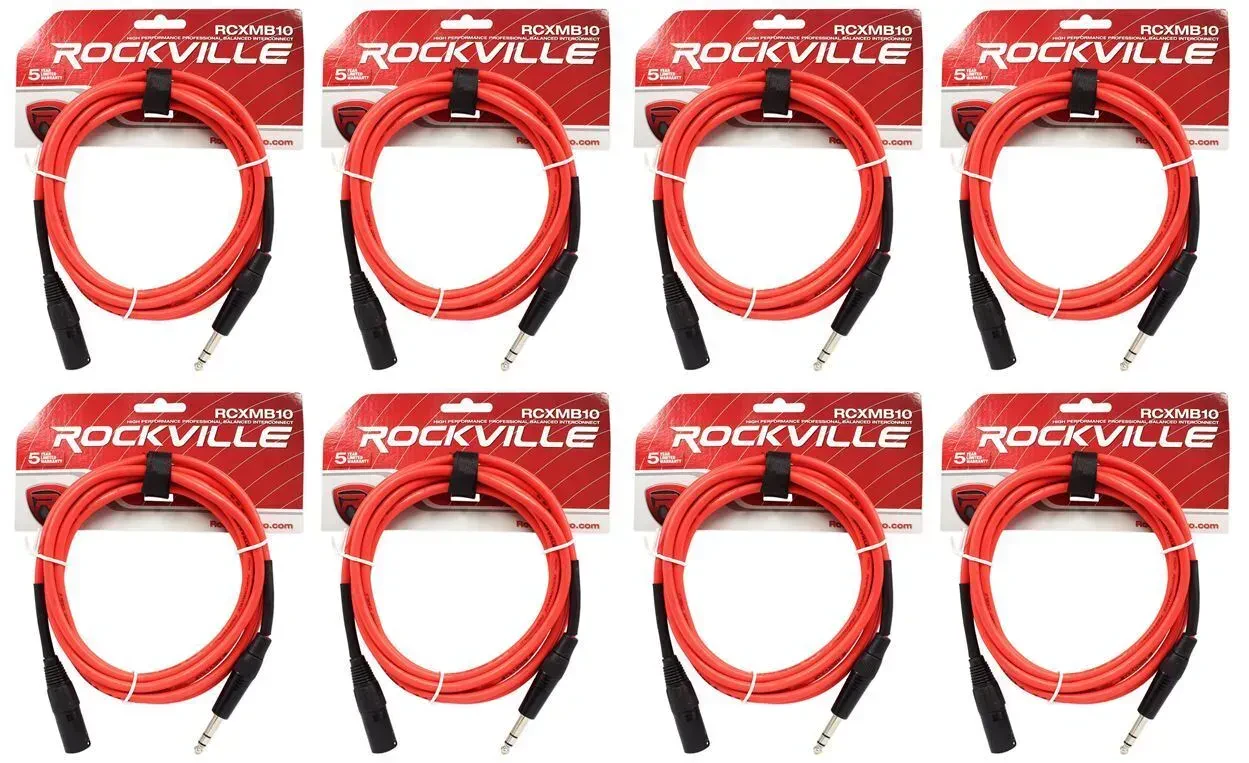 Коммутационный кабель Rockville RCXMB10-R Red 3 м (8 штук)