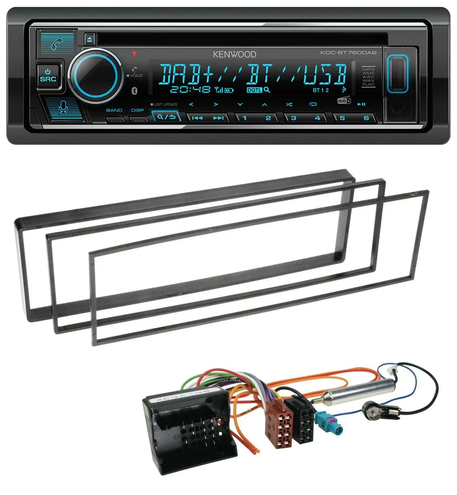 Kenwood MP3 Bluetooth DAB USB CD Autoradio für Peugeot 307, 1007 (2001-2009)