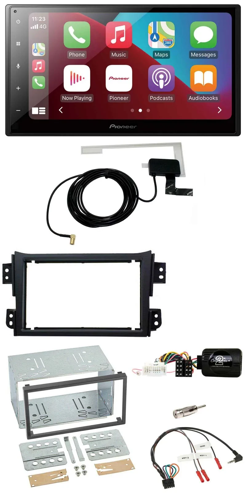 Pioneer USB Bluetooth DAB Lenkrad 2DIN Autoradio für Opel Agila B Suzuki Splash