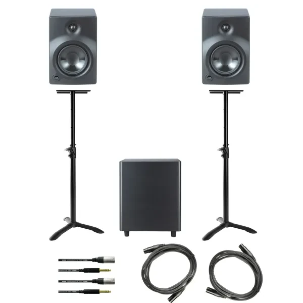 Fame Audio Studio Set, Orbital Sub 10 Subwoofer, DB 038 Monitor Stative, 3m