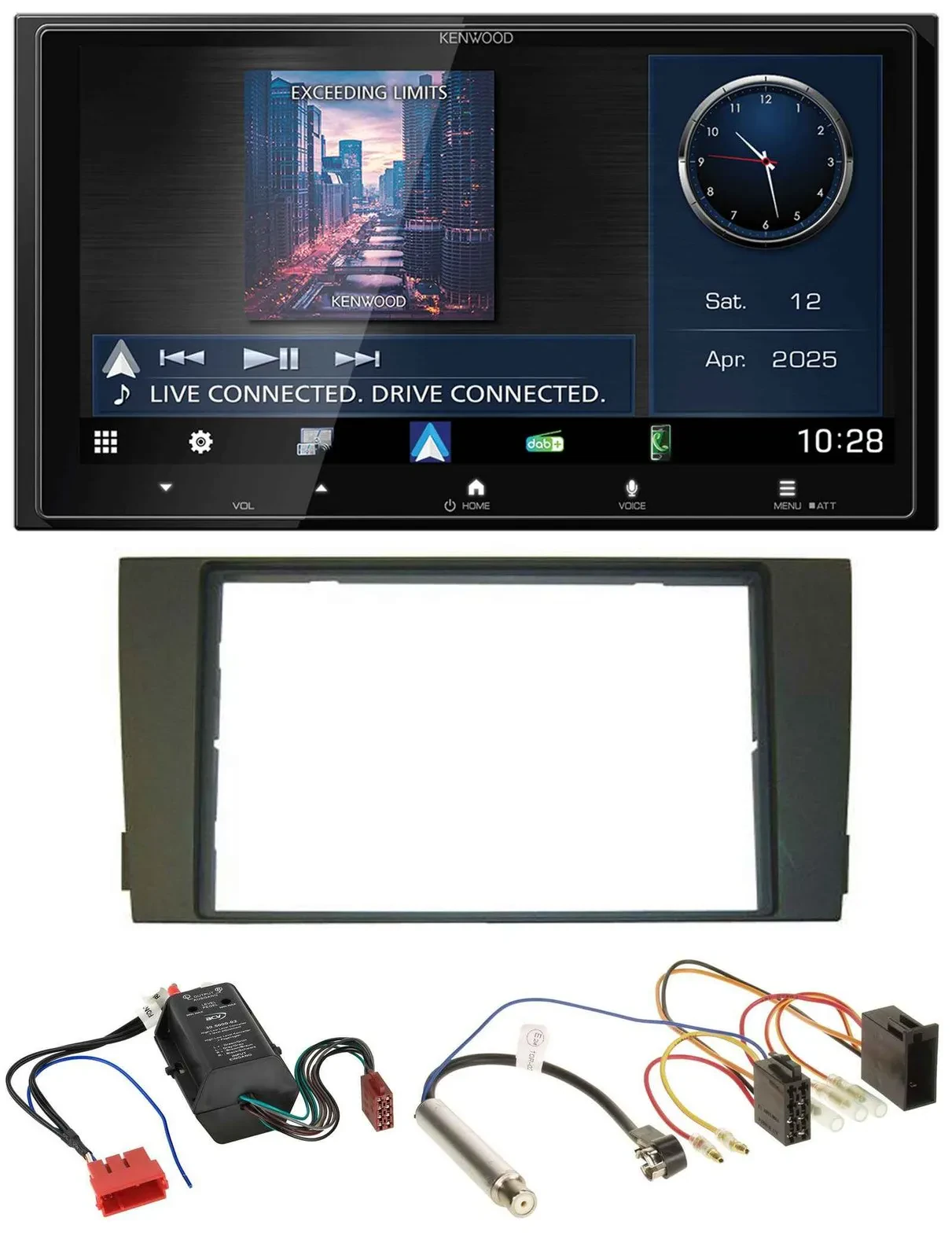 Kenwood Bluetooth 2DIN USB DAB MP3 Autoradio für Audi A6 01-05 C5 Bose Aktivsyst