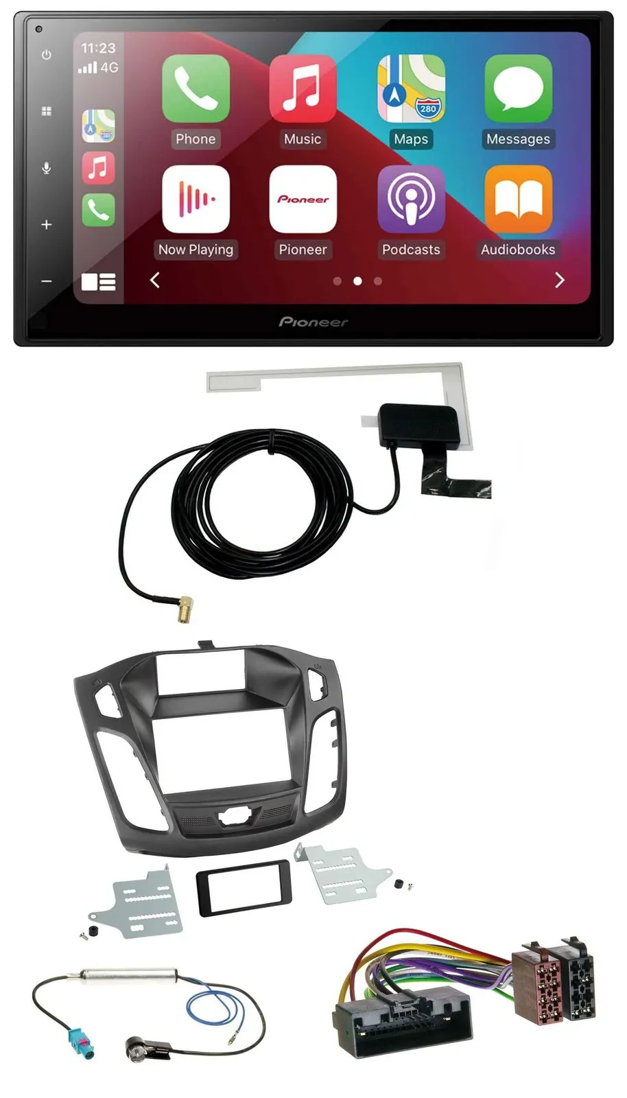 Автомагнитола для Ford Focus (2011–2014) Pioneer 2DIN, USB, Bluetooth, DAB, MP3