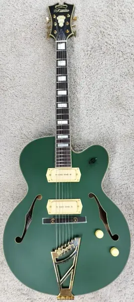 Электрогитара полуакустическая D'Angelico Deluxe DC Limited Edition Matte Emerald с кейсом