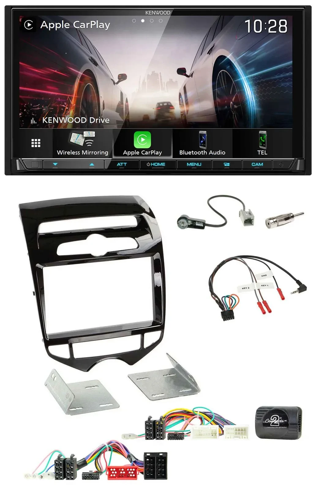 Kenwood Lenkrad 2DIN USB DAB Bluetooth Autoradio für Hyundai ix20 ab 10 autom. K