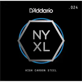 Струна для электрогитары D'Addario NYS024 NYXL Plain Steel Singles, сталь, калибр 24