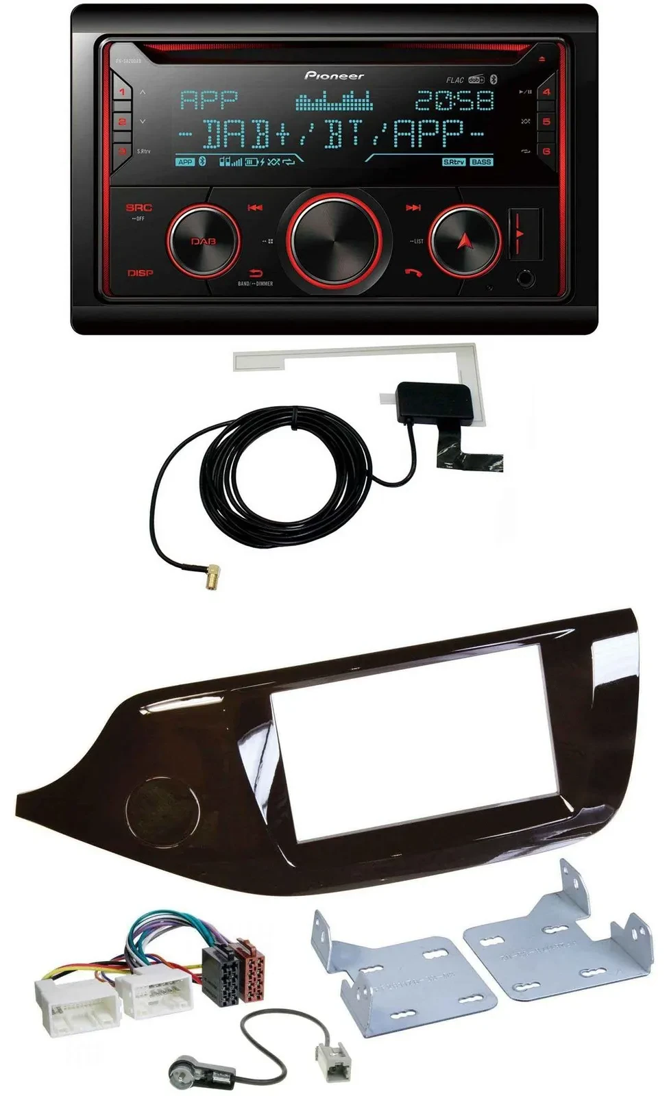 Pioneer 2DIN MP3 DAB USB CD Bluetooth Autoradio für Kia Ceed ab 12 glänzend