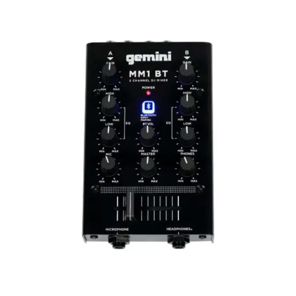 Gemini MM1BT 2 Channel DJ Mixer with Bluetooth Input -OPEN BOX-